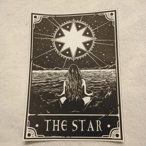 2/$10 Black and White The Star Tarot Card Canvas Art Print